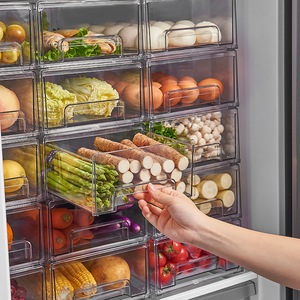 Refrigerator <b>Drawer</b> Organizer Transparent <b>Storage</b> <b>Box</b> With Handle Kitchen Food Container Large Capacity Vegetable Fruit - Product Image 1