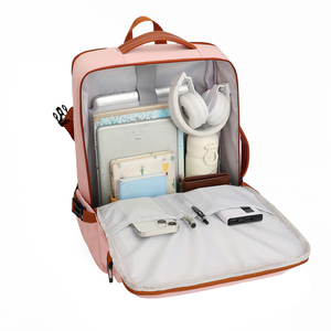 Stylish Custom Logo Expandable Laptop <b>Backpack</b> <b>Waterproof</b> USB Port Notebook Interlayer-Made Oxford Polyester Lining for Travel - Product Image 5