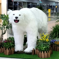 Modèles d'ours polaires animatroniques artisanaux pour décorations de centres commerciaux, expositions d'animaux arctiques robotisés d'intérieur à vendre