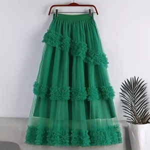 Tùy chỉnh xếp li A-line váy đen nấm cạnh bánh LƯỚI VÁY cộng với kích thước trung bình đến Dài váy lớn cho phụ nữ - Product Image 3