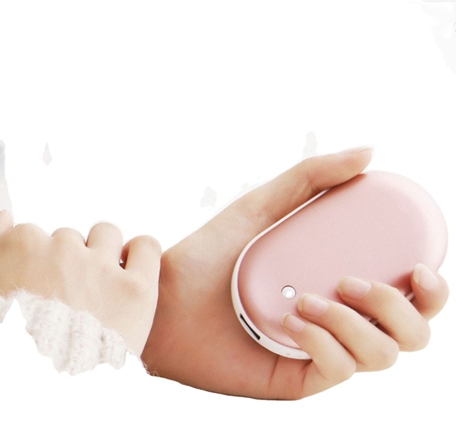 Portable 5200mAh Rechargeable USB C Electric Heater Hand Warmer Power Bank for Outdoor Winter Metal Battery Charger for Warmth