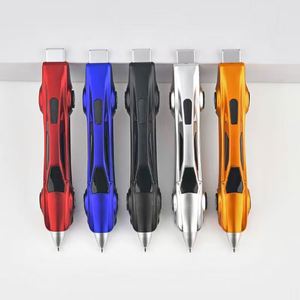 Stylo multifonctionnel amusant pour enfants, en plastique, encre bleue 1,0 mm, motif voiture de course sportive mignonne et kawaii, idéal pour l'écriture et les cadeaux de papeterie de bureau. - Product Image 1