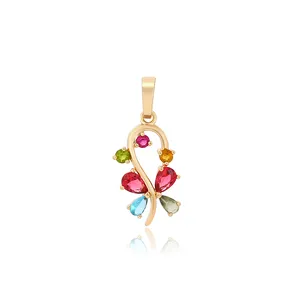 Xxuping Perhiasan Gaya Inggris Romantis Nasional 18K Warna Emas Perhiasan Gadis Kecil Liontin Zirkon Buatan untuk Rantai