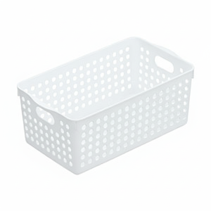 Cesto portaoggetti bianco largo Inomata - Product Image 1