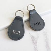 Porte-clés vierge en cuir PU de qualité supérieure personnalisé estampage à chaud marque lettre étiquette porte-clés porte-clés en cuir pour voiture