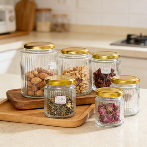 Grande Barattolo in Vetro Ermetico con Coperchio in Metallo <span class=keywords><strong>per</strong></span> Conservazione <span class=keywords><strong>Alimenti</strong></span> Confezionato in Cartone - Product Image 4