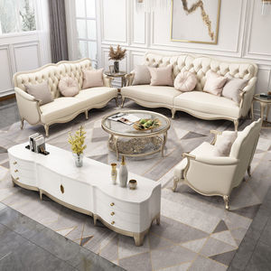 Juego de Sofás Americanos de Lujo Ligero, <span class=keywords><strong>Muebles</strong></span> Modernos, Juego de Sofás de Lujo 123 Combinado con Diseño Europeo para Sala de Estar - Product Image 1