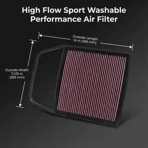High Flow Sport Luchtfilter 356x283mm voor 1M E82 135i E88 325i/<span class=keywords><strong>335i</strong></span> E90/E91/<span class=keywords><strong>E92</strong></span>/E93 535i E60 Z4 E89 SDrive 35i N54 N55 2006-2017 - Product Image 1
