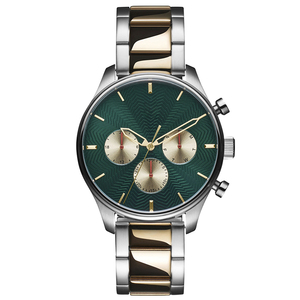 Sạch sẽ quay số thiết kế OEM ODM men Chronograph xem <span class=keywords><strong>Alpine</strong></span> xanh mặt 316L thép không gỉ u3069 - Product Image 1