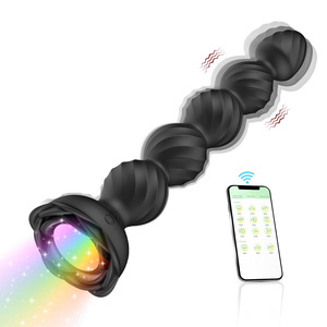 APP <b>Remote</b> <b>Control</b> Rose Flower Five-Bead Silicone Anal Plug <b>Vibrator</b> for Couples Adult Sex Toys - Product Image 6