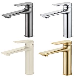 Grifo monomando para lavabo, de cobre, montado en encimera, con válvula de cerámica, de lujo, para agua fría y caliente, para el hogar, baño y hotel. - Product Image 2