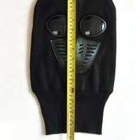 Fabricant de cagoules cagoule en acrylique tricoté noir cagoule de moto masquée en peluche pour homme avec lunettes