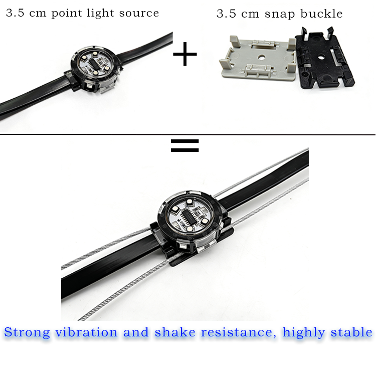 DMX512 1W 35mm LED Point Light, IP68 Outdoor Ferris Wheel Pixel Light, Steel Cable Mount High Wind Resistance Landscape Lighting