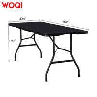 Table pliante portable WOQI rectangulaire pour extérieur, ferme, cuisine, jardin, pique-nique, fête, barbecue, camping