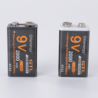 Vente en gros d'usine, batterie lithium rechargeable 9V 2000mAh USB-C pour ordinateur portable, garantie 1 an, qualité A+, en stock