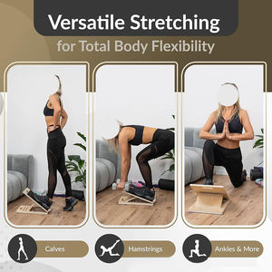 Tabla elástica inclinada de madera ajustable para cuerpo, Fitness, tabla inclinada, rodillas, tobillo, talón, pies, pierna, entrenamiento de potencia, camilla de pantorrilla - Product Image 2