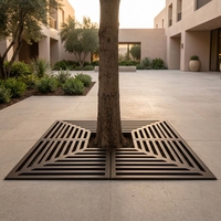 Grille d'arbre en acier inoxydable 304 avec larges fentes linéaires pour extérieur, grille d'arbre en acier inoxydable 304 avec options de taille personnalisées