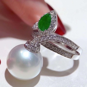 Light Luxury Style S925 Pure Silver Natural Pearl Ring 12-13 MM Round Slightly Flawed Perfect Spring Summer Gift - Product Image 3