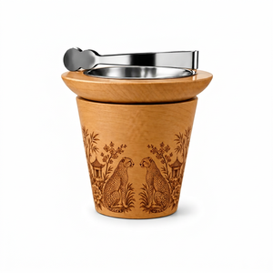 Traditional Wooden Incense Burner with <b>Metal</b> <b>Plate</b> for Bakhoor Burning and Aromatic Home Decoration - Product Image 1