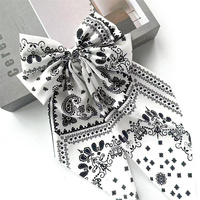 Barrette à cheveux vintage avec grand nœud en tissu à motifs Paisley et fleurs, pour filles, idéale pour la décoration des cheveux lors de fêtes