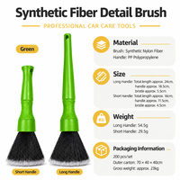 Brosse de nettoyage intérieur de voiture haut de gamme, résistante aux rayures et aux produits chimiques, en fibre de nylon, avec manche en PP, pour aérateurs, tableau de bord, sièges en cuir et écrans LCD