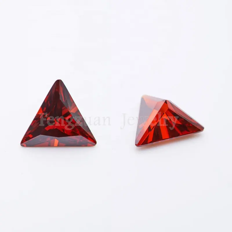 Wuzhou cz gems 3a 5a 6a 7a 8a grade 9x9mm black triangle high quality cubic zirconia 18x18mm low price