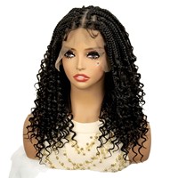 Perruque tressée style européen et américain, très vendue, cheveux synthétiques à crochet en dentelle complète pour femmes