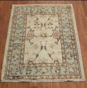 Best Quality Traditional Oushak Turkish Handmade 5x8ft Foyer Carpet Custom Size Available Vegetable Dye Cotton for Home Use - Product Image 1
