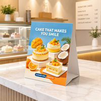 Présentoir de table polyvalent personnalisé en gros, support en carton pour panneaux de présentation et cartes promotionnelles