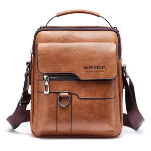 Wholesale Custom Logo Luxury Business Casual Crossbody Messenger Bag Shoulder Bag PU Leather Men Messenger Bags