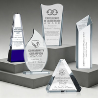 Trophée Colonne Carrée en Cristal Noble, Récompense en Verre Gravée sur Mesure pour Cérémonie, Souvenir, Cadeau, Vente en Gros