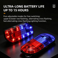 Sifflet électronique LED d'épaule avec lumière stroboscopique rouge-bleue, rechargeable par USB, 350 mAh, pour la sécurité routière et les patrouilles
