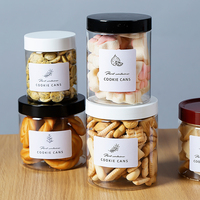 Contenants de stockage alimentaire transparents écologiques en PET, emballages pour boulangerie, bocaux en plastique hermétiques à vis pour biscuits, desserts, pop-corn