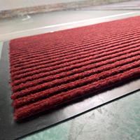 Tapis de porte d'entrée classique, barres doubles côtelées avec support en PVC, 1 pièce
