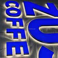 Enseigne lumineuse LED universelle double face pour intérieur et extérieur, lettres en relief 3D en acrylique, logo de marque éclairé pour bâtiments et bureaux