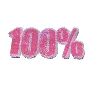 New sequin 100% logo patch patch can be ironed for clothing accessories, jackets, decorative fabric patches
