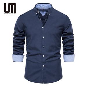 <span class=keywords><strong>Vente</strong></span> de liquidation d'automne OEM, chemise décontractée surdimensionnée pour homme, manches longues, chemise en fil teint, chemise respirante - Product Image 1