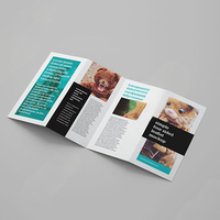 Conception d'impression, dépliant personnalisé à quatre volets, page couleur, prospectus publicitaire, échantillon de brochure pliée, matériel de formation