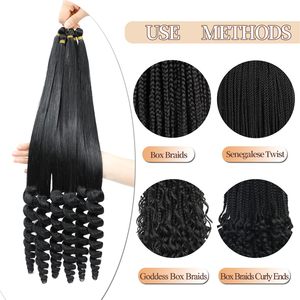 Cheveux synthétiques Julianna 18 pouces 150g pré-étirés, bouclés en spirale, soyeux, ondulés, pour tresses, boucles françaises rebondissantes - Product Image 4