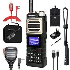 BAOFENG-Walkie Talkie de Largo Alcance, Radio de Mano de Doble Banda UHF VHF, de Largo Alcance, con Estuche de Transporte, Kit Completo Incluido, 10W, 1 Unidad