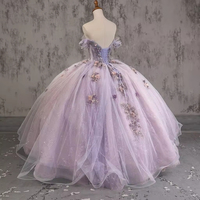 Robe de bal de Quinceañera Lsmc108 Lilac Illusion, robe de bal de Quinceañera, paillettes, cristal, dentelle florale 3D, robe de 16 ans, Vestido De 15 Anos Jancember
