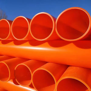 Conduit électrique MPP rouge-orange avec parois renforcées pour applications spécialisées en énergie et en communication. - Product Image 2