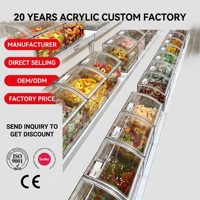 Présentoir à bonbons en acrylique sur mesure, distributeur de produits en vrac pour la vente au détail, certifié CE, fabricant, vente en gros, présentoir en acrylique pour supermarché