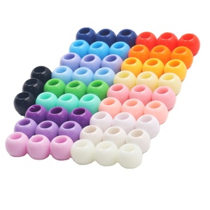 Factory customize large hole plastic beads for children DIY jewelry making hair beads for braids accessories