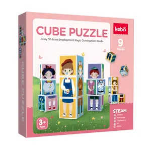 Магнитный 3D кубик-головоломка KEBO, Бесплатная сборка, Нетоксичный АБС-пластик, развивающие строительные блоки, игрушки для детей, производство Китай