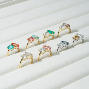 แหวนหมั้นแบบโซลิแทร์ starsgem Toi et Moi 10K สีขาวทองสีเหลืองทองกุหลาบทองสองชิ้นแหวนหิน - Product Image 4