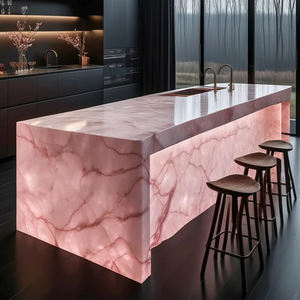 Dalle de marbre onyx rose à transmission de lumière moderne de luxe pour panneau mural rétroéclairé, comptoirs de cuisine, lavabo - Product Image 2