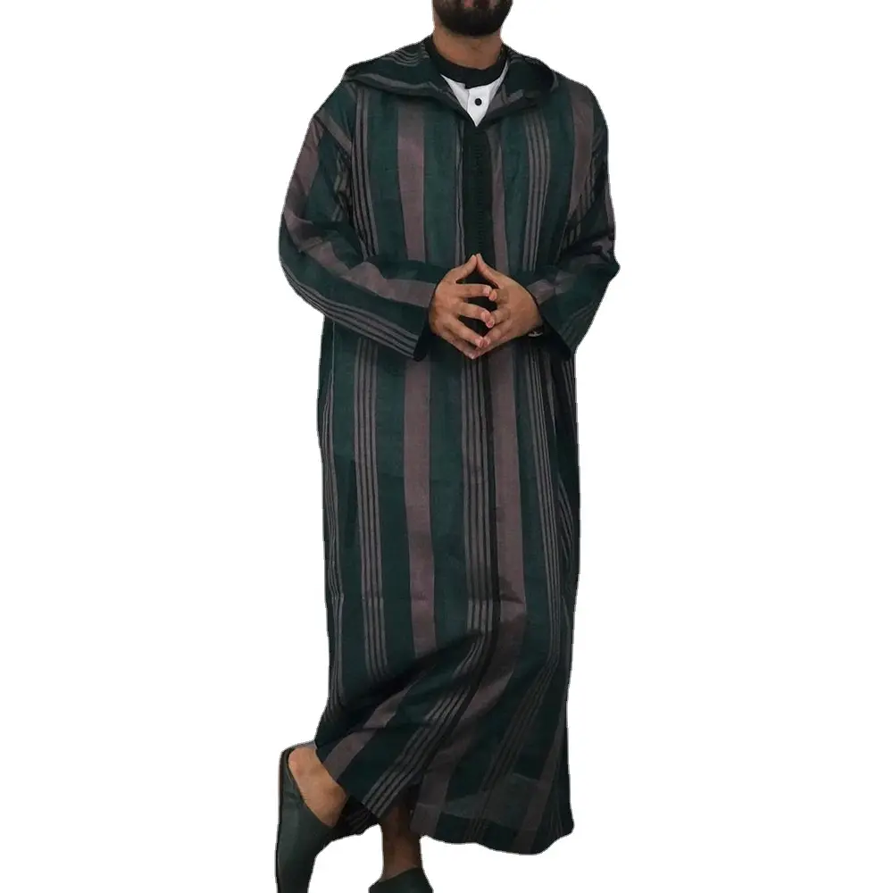 Arab Islamic Herren Thobe Hooded Ethnic Robe Modische Polyester Abaya und Stoff Erhältlich in L XL XXL 4XL Größen