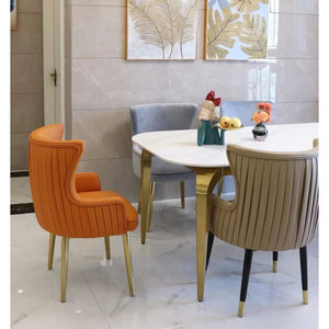 Comedor <span class=keywords><strong>Roma</strong></span> Creative Single Tea Shop Tela Terciopelo Patas de metal Sillas de comedor - Product Image 4