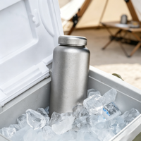 Bouteille d'eau sportive en titane pur, légère, pour le camping en plein air, avec couvercle à ouverture rapide et bouchon à vis